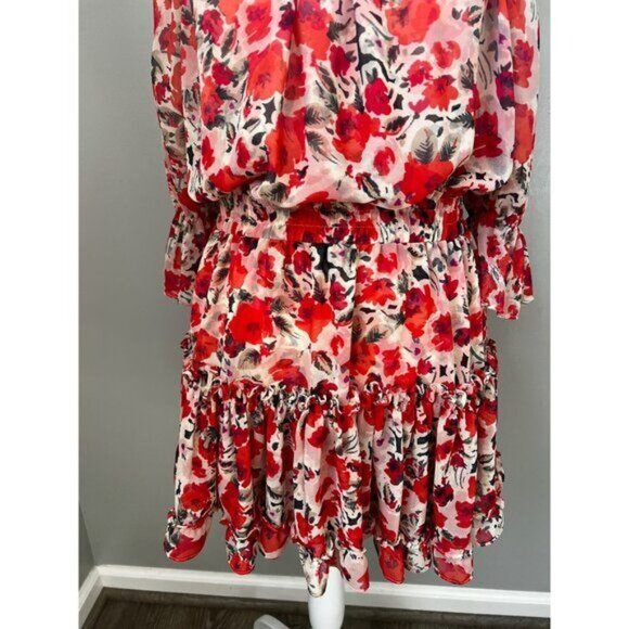 Misa Los Angeles Womens Darla Off-Shoulder Floral Mini Dress Viscose Size Large - Picture 5 of 16